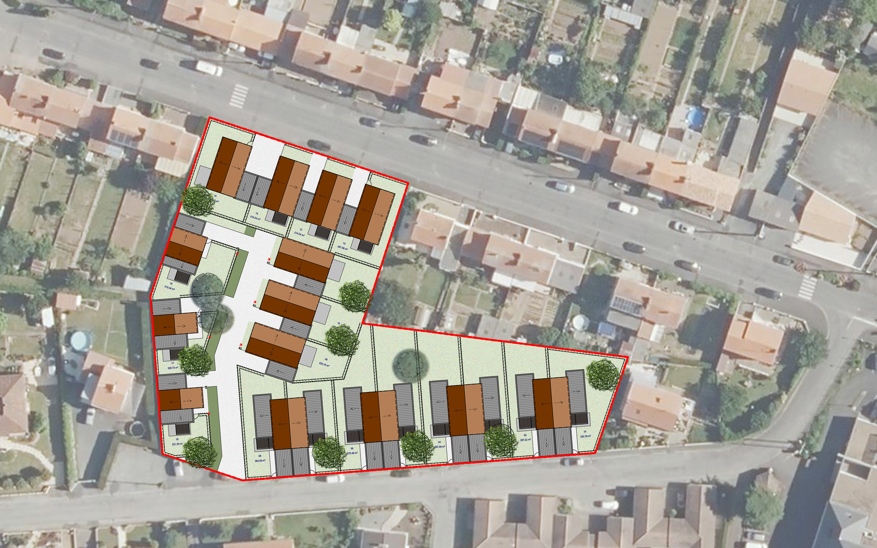 Plan masse Jallais 18 logements individuels